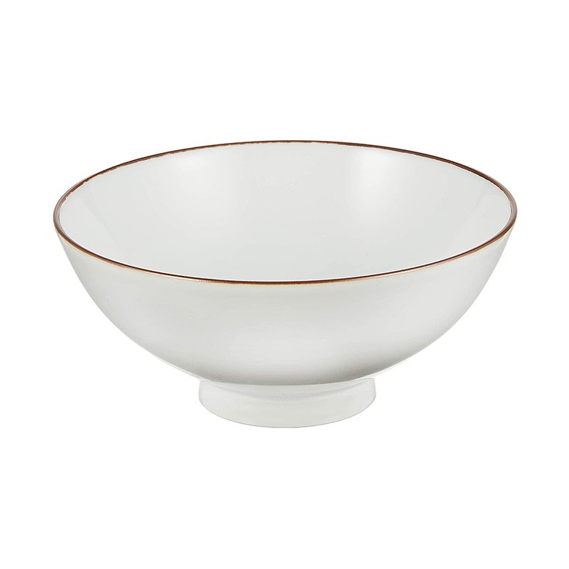 白山陶器 白磁千段 4.2寸飯碗