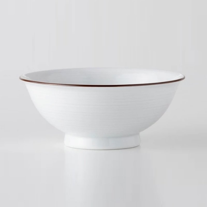 白山陶器 白磁千段 6寸拉麵碗