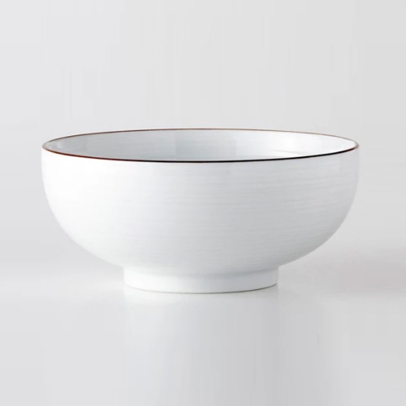 白山陶器 白磁千段 6寸淺麵碗